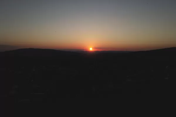 3.9.2021 | Sonnenuntergang oberhalb der Bergwies, per Drohne fotografiert | Foto: M. Jung